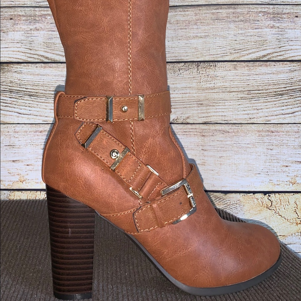 G By Guess Chestnut Knee High  Heeled Boots 6 1/2